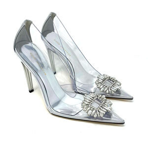 Good American Cinder-Rella Pumps Size 6.5 Glass Lucite GA275JPB-X